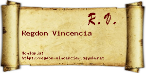 Regdon Vincencia névjegykártya